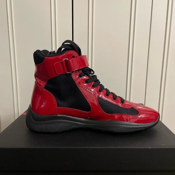 Red Hightop Pradas - Picture 3 of 7